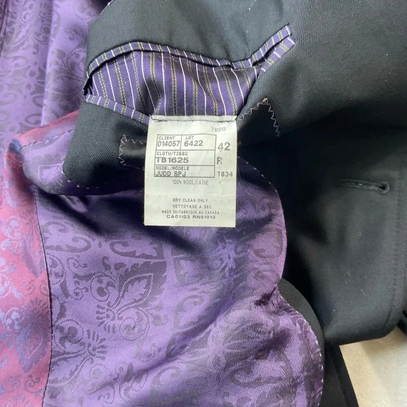 Ted Baker London Endurance Blazer Wool Signature Purple Paisley Lining Size 42R - Picture 11 of 12
